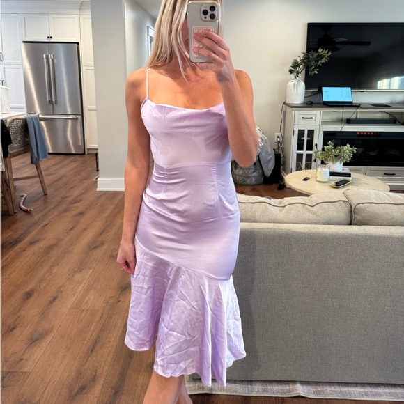 Boohoo Dresses & Skirts - Boohoo Satin Lilac Dress Size 2 NWT